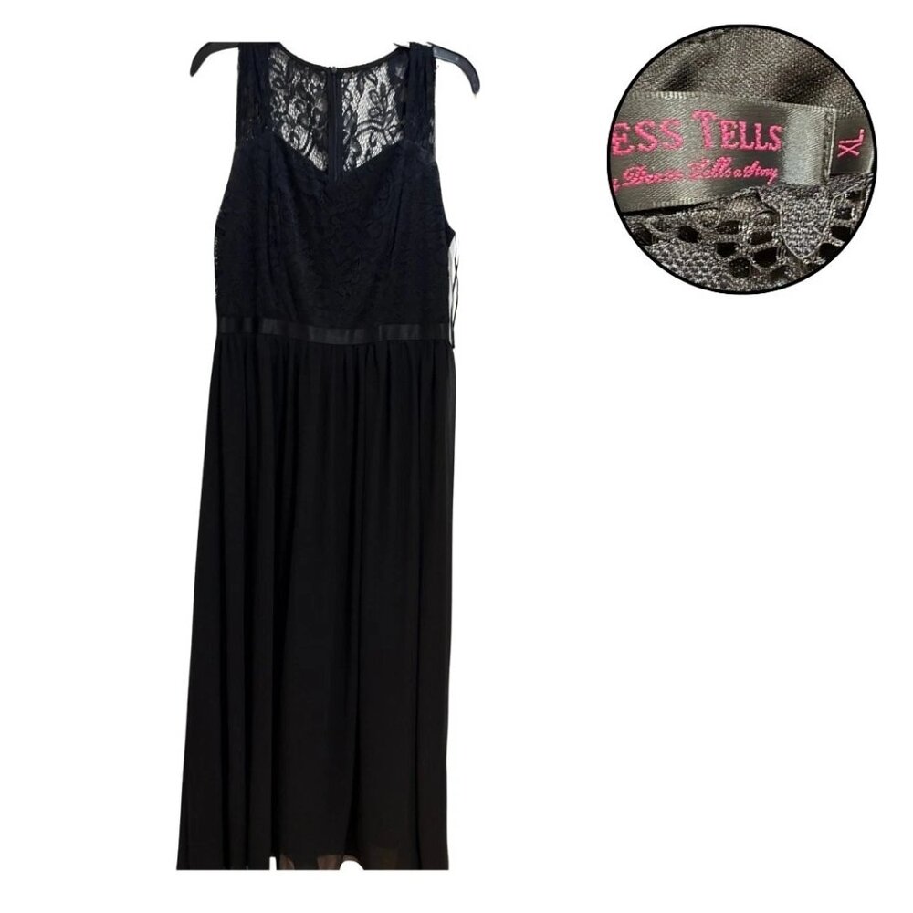 Black Lace Maxi Dress XL Elegant Sleeveless Formal Evening Dress